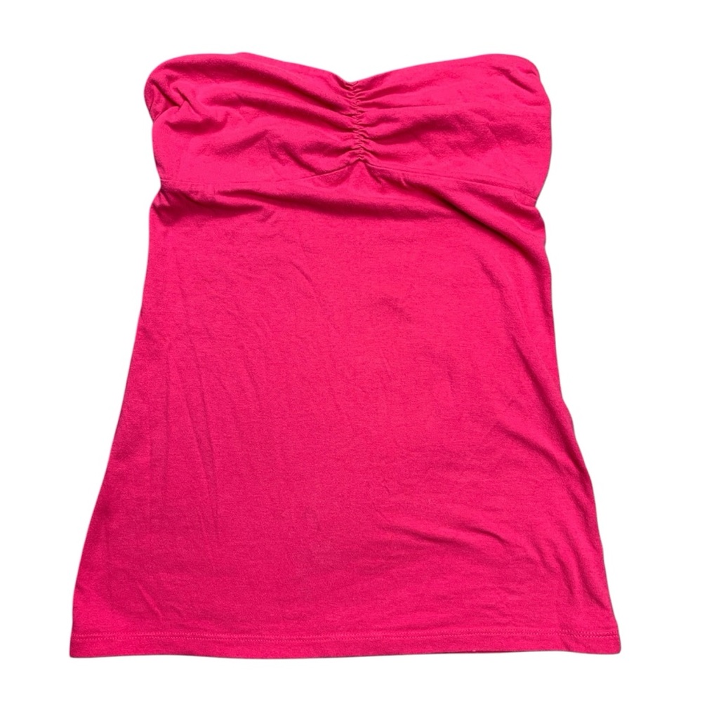 Juniors Girls Basic Tube Top Bright Pink City Streets Stretch Cotton Size Small